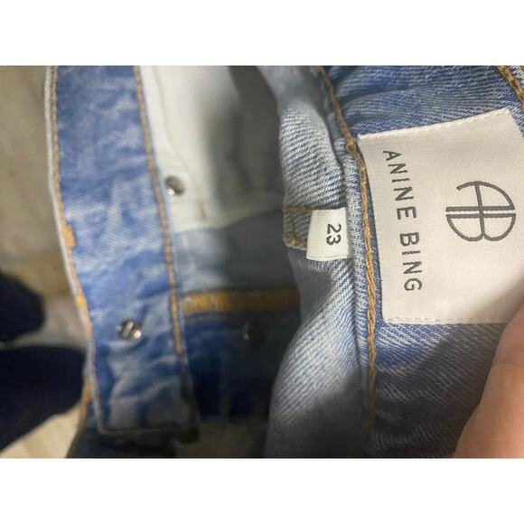 Anine Bing Sonya Jeans Classic Blue Size 23 - Picture 11 of 14